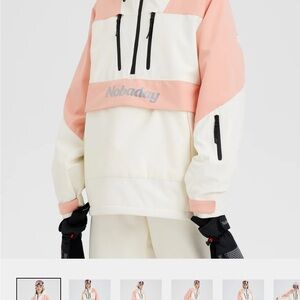 NOBADAY Women's Blush and Cream Ski Jacket Never Worn